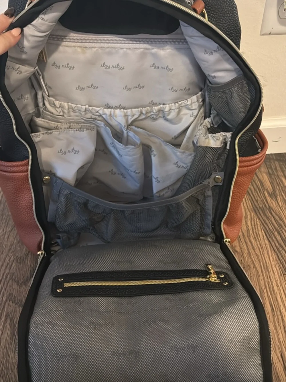 Itzy Ritzy Black & White Convertible Backpack